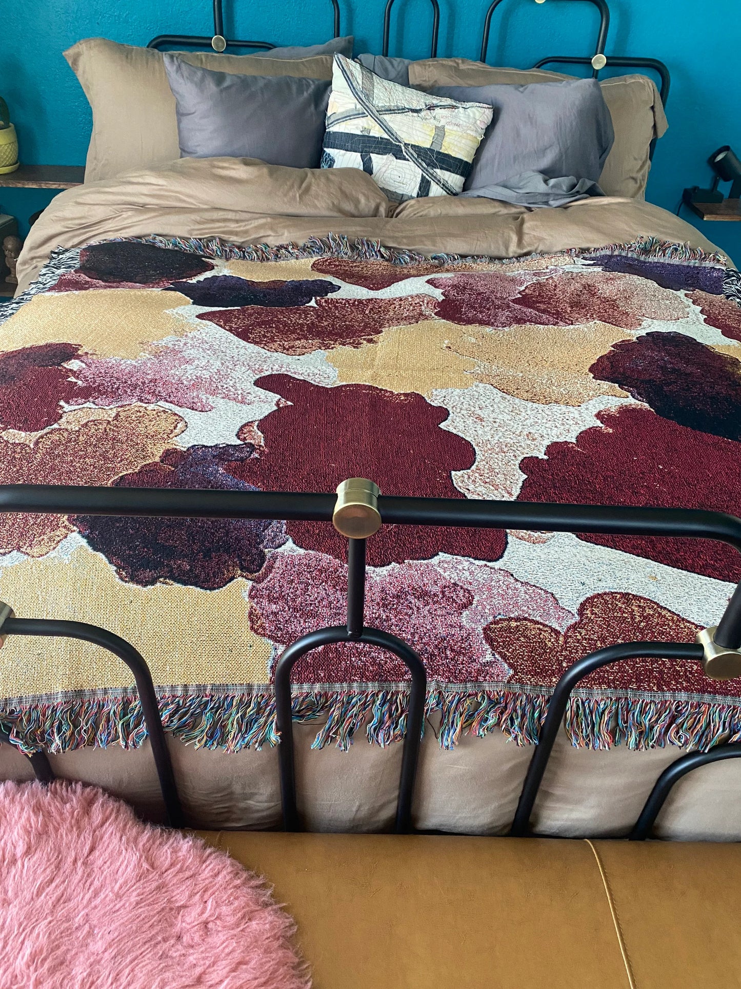 Wine Down Palette Swatch- Woven Art Throw Blanket