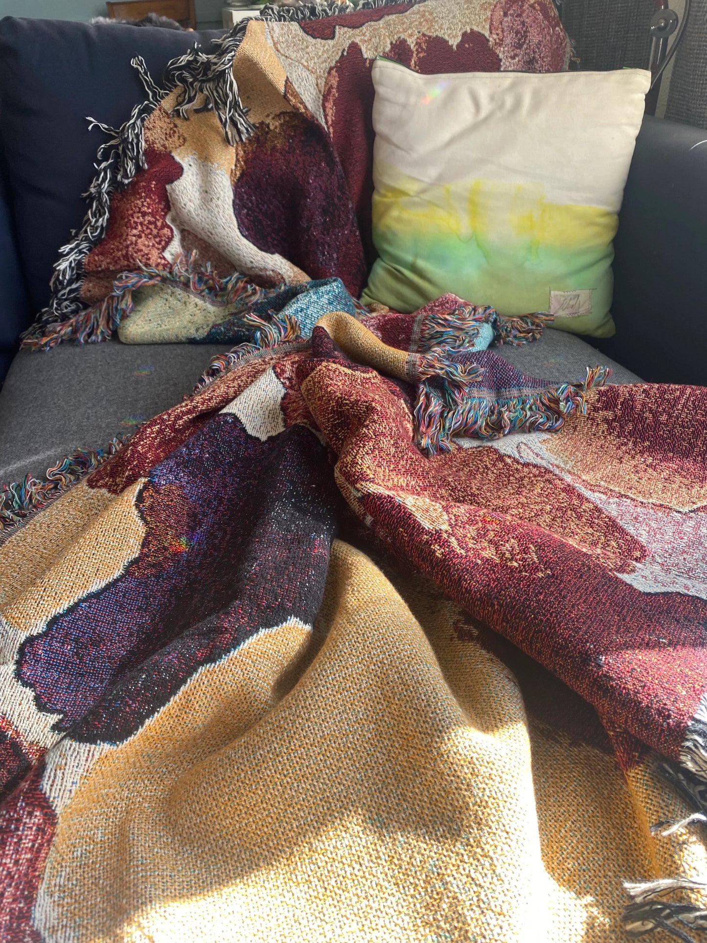Wine Down Palette Swatch- Woven Art Throw Blanket