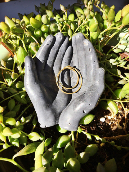 Charcoal Concrete Hands Catchall