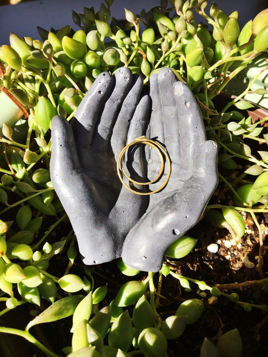 Charcoal Concrete Hands Catchall