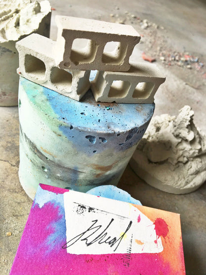 Miniature Concrete Block Set of Three