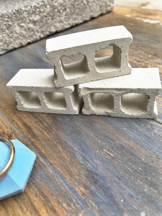 Miniature Concrete Block Set of Three