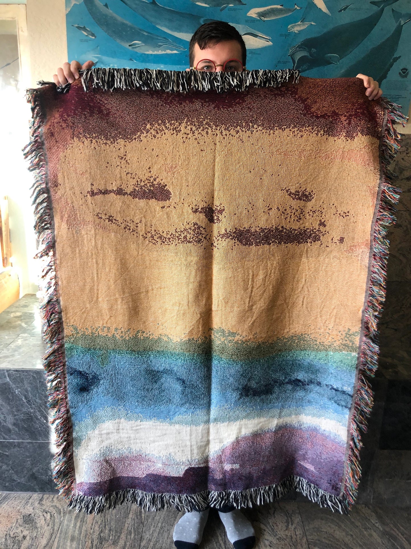 Rainbow Gradient- Woven Art Throw Blanket