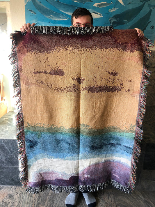 Rainbow Gradient- Woven Art Throw Blanket