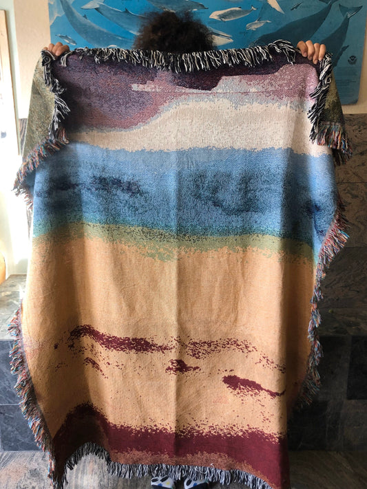 Rainbow Gradient- Woven Art Throw Blanket