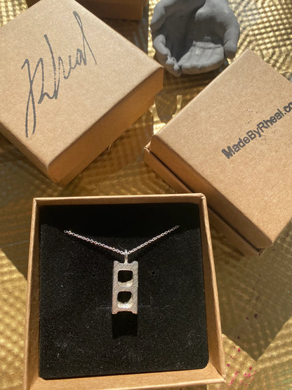 Sterling Silver Brick Charm Necklace