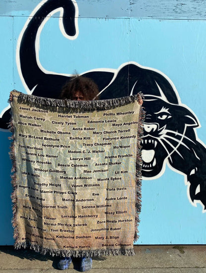Famous Black American Woman Woven Art Throw Blanket