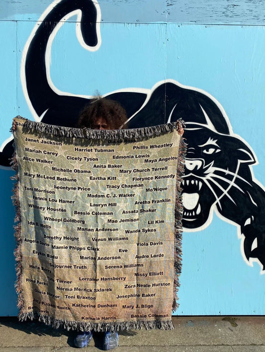 Famous Black American Woman Woven Art Throw Blanket