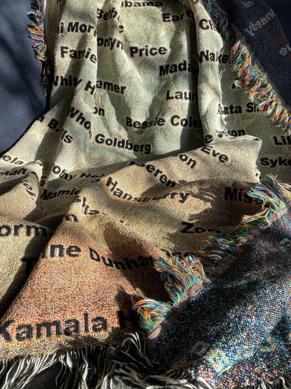 Famous Black American Woman Woven Art Throw Blanket