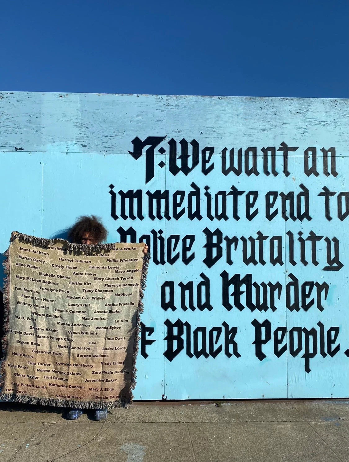 Famous Black American Woman Woven Art Throw Blanket