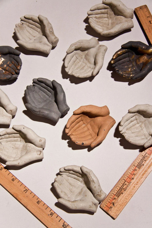 Charcoal Concrete Hands Catchall