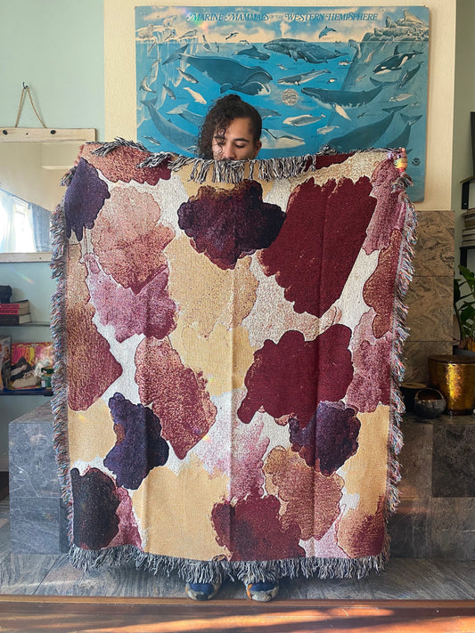 Wine Down Palette Swatch- Woven Art Throw Blanket