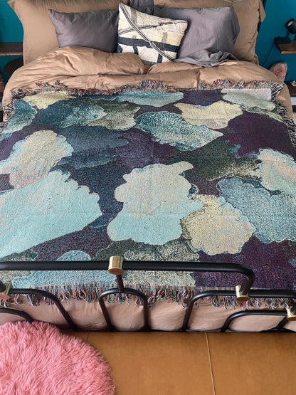 Wine Down Palette Swatch- Woven Art Throw Blanket